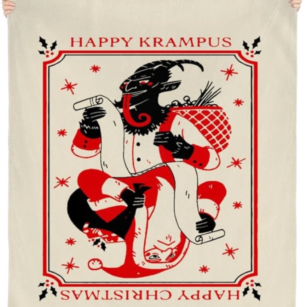 Happy Krampus Christmas Tapestry